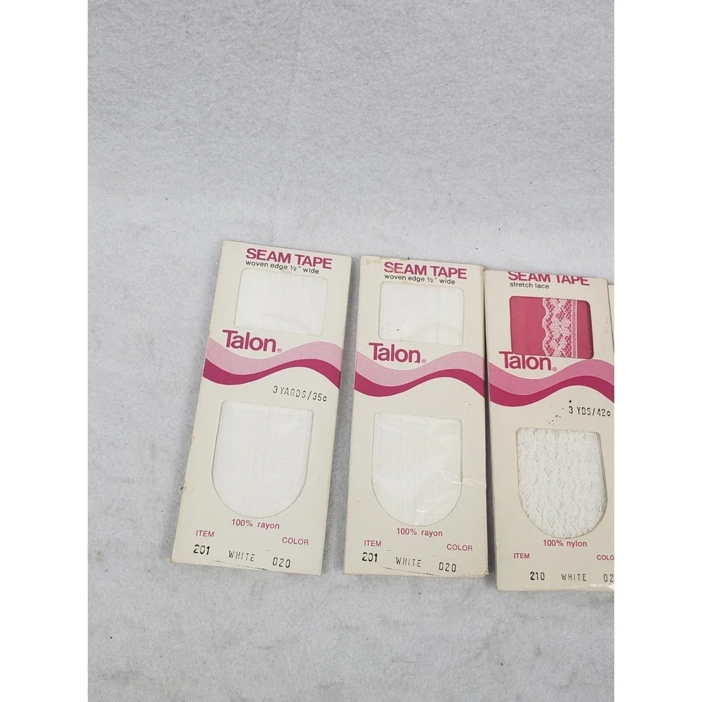 5 VTG New Unopened Talon Sewing Notions Lace Seam Tape + 1 Hem Facing